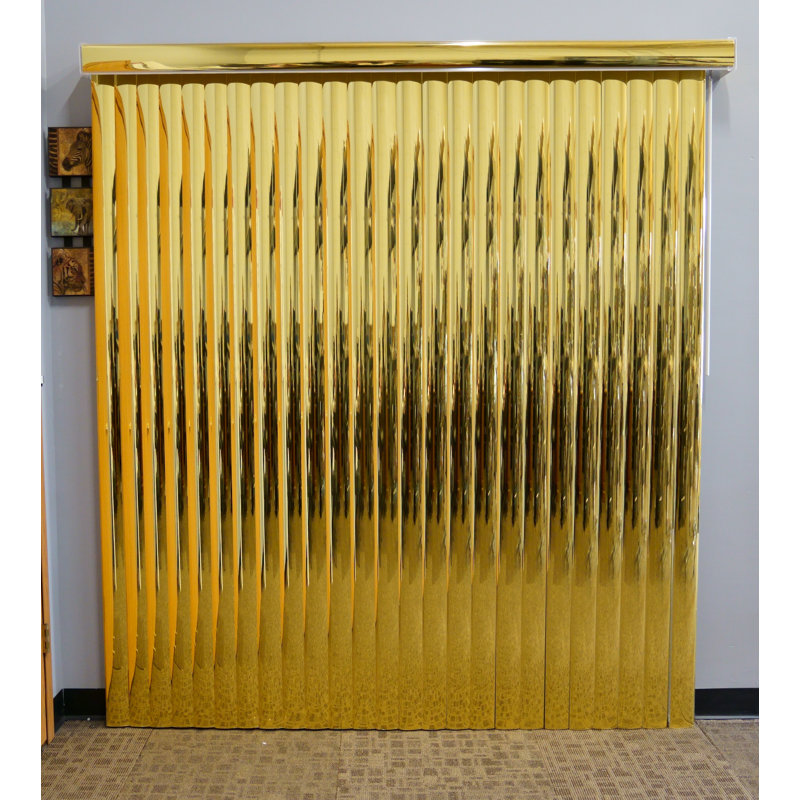 Symple Stuff Mirror Cordless Room Darkening Gold Vertical Blind
